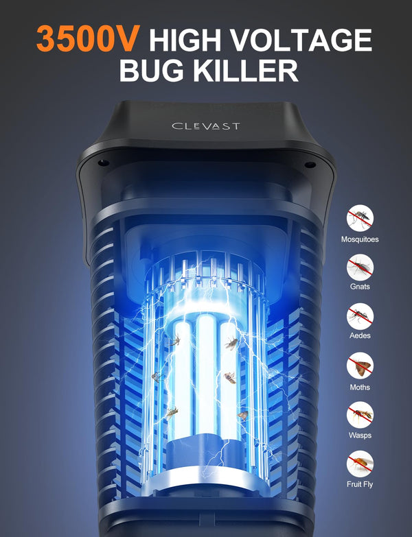 CLEVAST Electric Bug Zapper Outdoor Indoor Mosquito Zapper Fly Traps with UV Light, Bug Lamp for Patio, Yard, Garden
