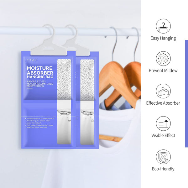 Moisture Absorbers Packets 10 Pack, Dehumidifier Bags for Closet, Hanging Humidity Absorber in Wardrobes, Bedrooms, Bathrooms(230g/pack)