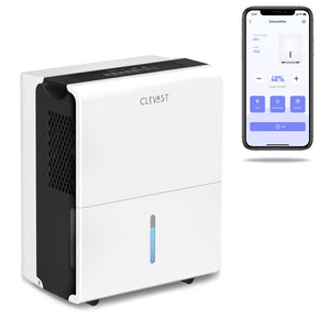 CLEVAST 1,500 Sq. Ft Smart Wi-Fi Energy Star Dehumidifier with App, 22 Pint Dehumidifier with Reusable Air Filter for Bedrooms, Bathrooms, Living Room, Garage and Closet, Works with Alexa, Intelligent Humidity Control