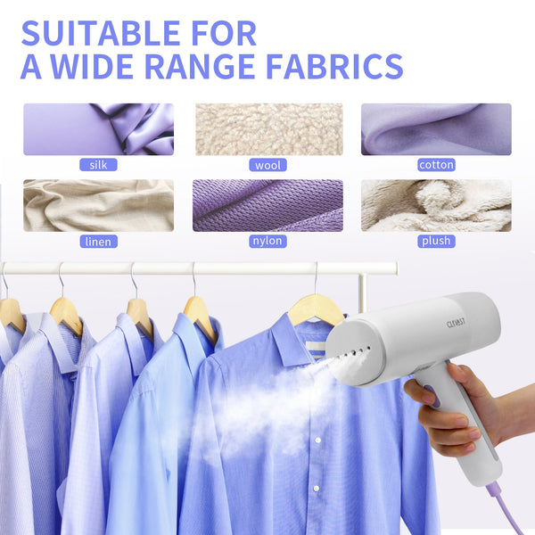 Handheld Steamer for Clothes, Foldable Travel Steamer with Portable Mini Size, 20 Second Fast Heat-up, 1200W Garment Steamer-150ml Fabric Wrinkle Remover with Brush for Home and Office