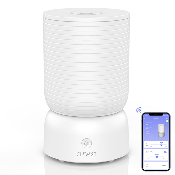 CLEVAST Smart Humidifiers for Bedroom, Top Fill 3L Cool Mist Quiet Ultrasonic Humidifier with Essential Oil Diffuser, Humidity Control, Wi-Fi Air Humidifier for Baby, Home, Work with Alexa