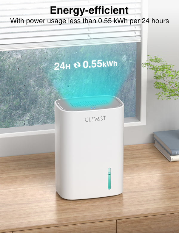 CLEVAST Small Dehumidifier for Home, 30 OZ Mini Quiet Dehumidifiers for Bedroom, Portable Compact Air Dehumidifier for Room, Bathroom, Closet, RV, Camper, House, Baby Nursery with Auto Shut Off