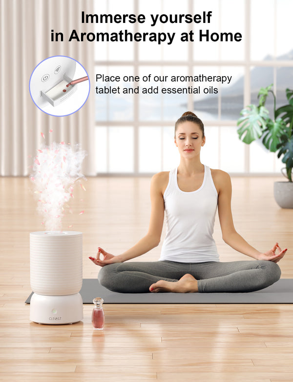 Smart Humidifiers for Bedroom, Top Fill 3L Cool Mist Quiet Ultrasonic Humidifier with Essential Oil Diffuser, Humidity Control, Wi-Fi Air Humidifier for Baby, Home, Work with Alexa