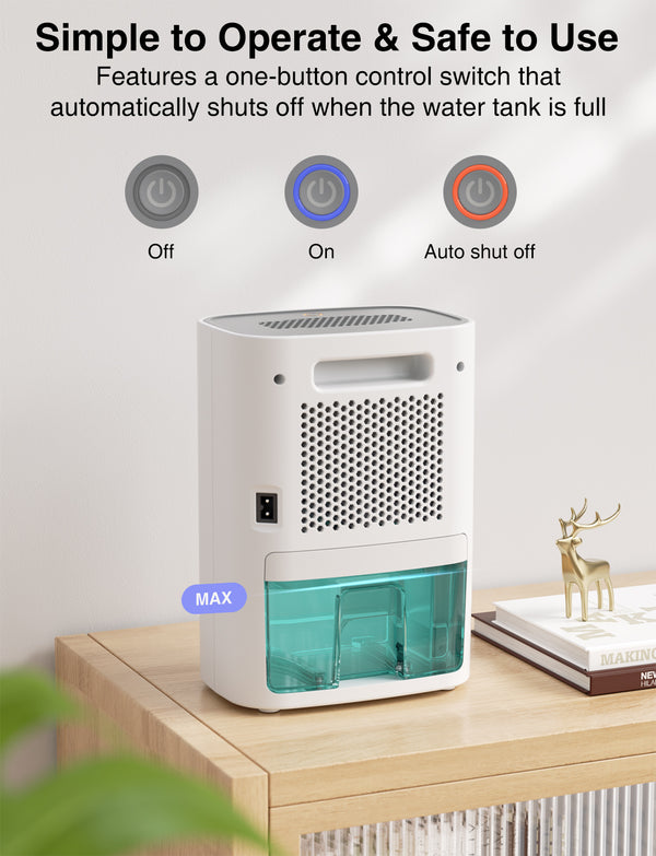 CLEVAST Small Dehumidifier for Home, 30 OZ Mini Quiet Dehumidifiers for Bedroom, Portable Compact Air Dehumidifier for Room, Bathroom, Closet, RV, Camper, House, Baby Nursery with Auto Shut Off