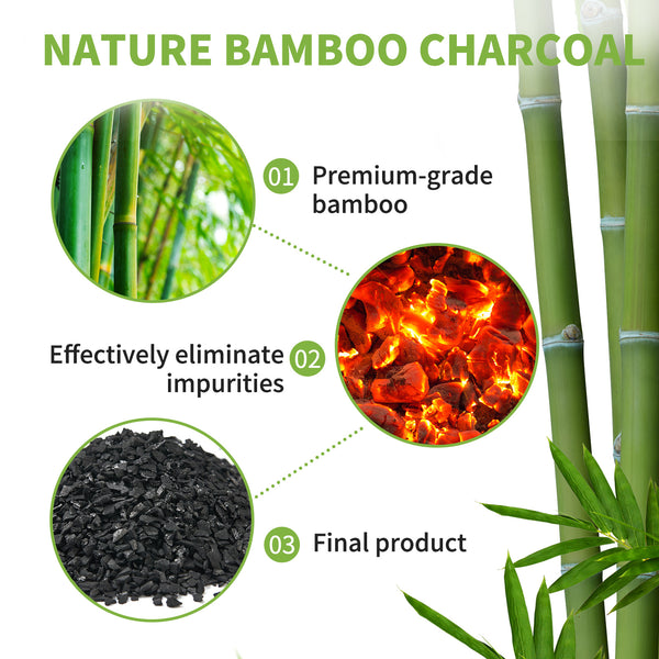 CLEVAST Bamboo Charcoal Air Purifying Bags(8x100g, 8x50g) Activated Natural Home Odor Absorber, Deodorizer and Moisture Eliminator, Purifier for Closet, Shoe, Large Room, Car Air freshener, Pet Safe