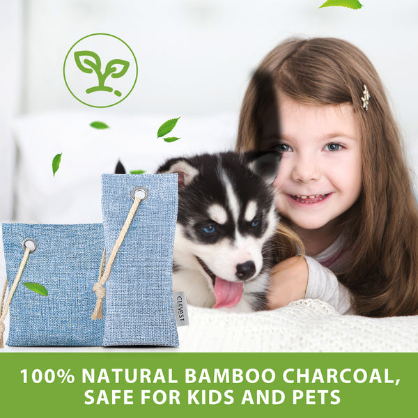 16 Pack Bamboo Charcoal Air Purifying Bags(8x100g, 8x50g) Activated Natural Home Odor Absorber, Colorful Deodorizer and Moisture Eliminator, Purifier for Closet, Shoe, Large Room, Car, Pet Safe