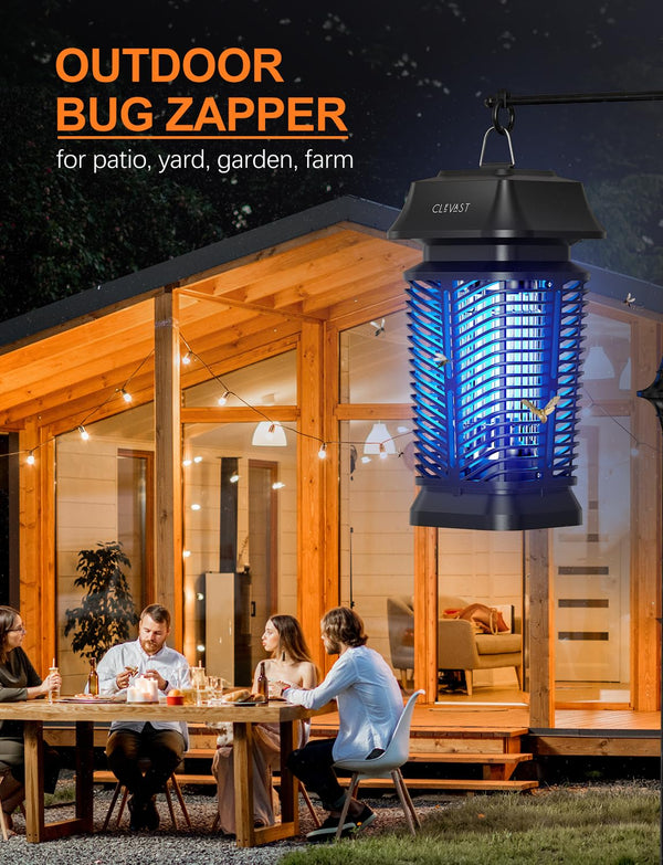 CLEVAST Bug Zapper Outdoor & Indoor, Electric Mosquito Zapper with UV Light, Waterproof Fly Trap Killer for Patio, Yard, Garden