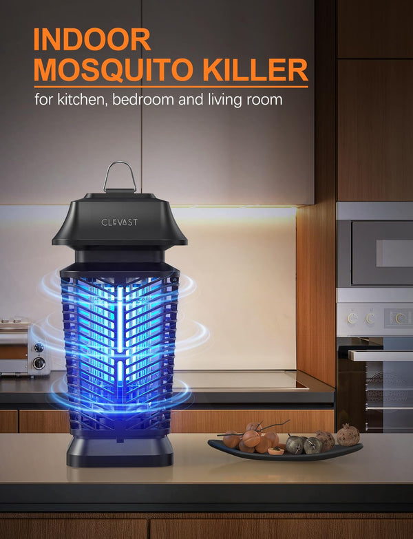 CLEVAST Bug Zapper Outdoor & Indoor, Electric Mosquito Zapper with UV Light, Waterproof Fly Trap Killer for Patio, Yard, Garden